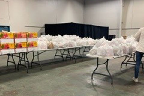 bags of food for homeless